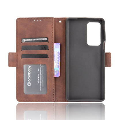 For Motorola Moto Edge 20 Pro/Edge S Pro Skin Feel Calf Pattern Horizontal Flip Leather Case with Holder & Card Slots & Photo Frame(Brown) - Motorola Cases by buy2fix | Online Shopping UK | buy2fix