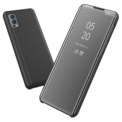 Plated Mirror Horizontal Flip Leather Case with Holder For OnePlus Nord 2 5G(Silver) - OnePlus Cases by buy2fix | Online Shopping UK | buy2fix
