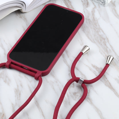 For iPhone 13 Candy Colors TPU Protective Case with Lanyard(Red) - iPhone 13 Cases by buy2fix | Online Shopping UK | buy2fix