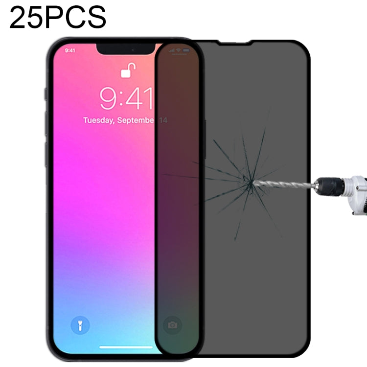 For iPhone 14 Plus / 13 Pro Max 25pcs Anti-peeping Plasma Oil Coated High Aluminum Wear-resistant Tempered Glass Film - iPhone 13 Pro Max Tempered Glass by buy2fix | Online Shopping UK | buy2fix