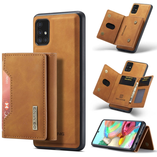 For Samsung Galaxy A71 DG.MING M2 Series 3-Fold Multi Card Bag Back Cover Shockproof Case with Wallet & Holder Function(Brown) - Galaxy Phone Cases by DG.MING | Online Shopping UK | buy2fix