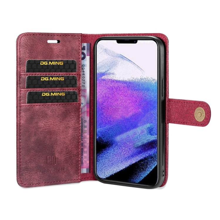 For iPhone 13 Pro Max DG.MING Crazy Horse Texture Flip Detachable Magnetic Leather Case with Holder & Card Slots & Wallet (Red) - iPhone 13 Pro Max Cases by DG.MING | Online Shopping UK | buy2fix