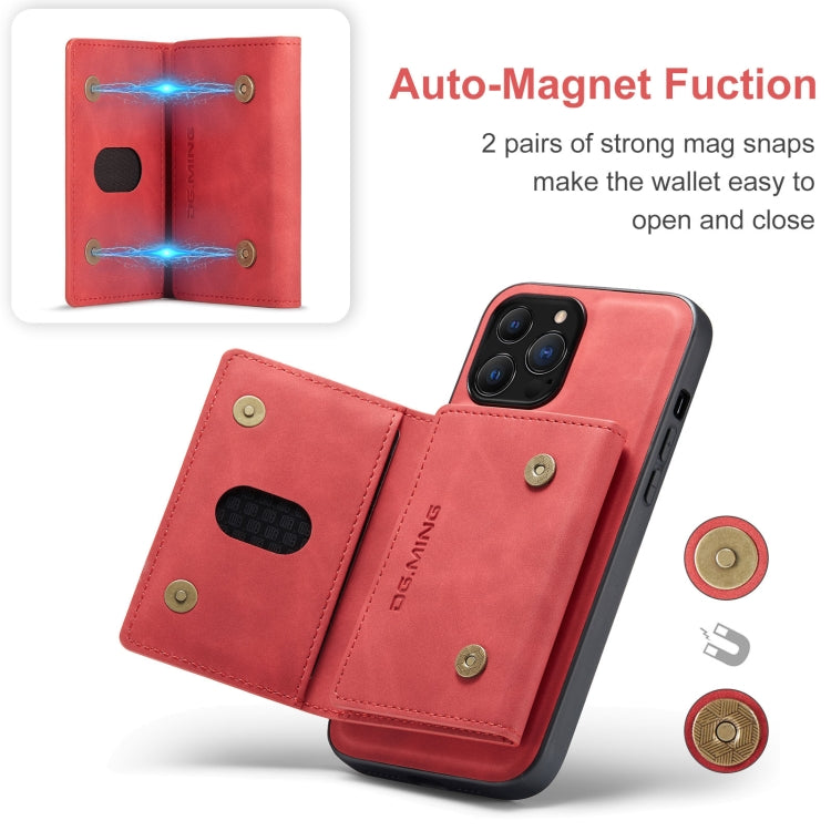 For iPhone 13 Pro Max DG.MING M2 Series 3-Fold Card Bag Shockproof Case with Wallet & Holder Function (Red) - iPhone 13 Pro Max Cases by DG.MING | Online Shopping UK | buy2fix