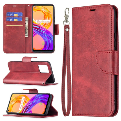 For OPPO Realme 8/Realme 8 Pro Retro Lambskin Texture Pure Color Horizontal Flip PU Leather Case with Holder & Card Slots & Wallet & Lanyard(Red) - Realme Cases by buy2fix | Online Shopping UK | buy2fix