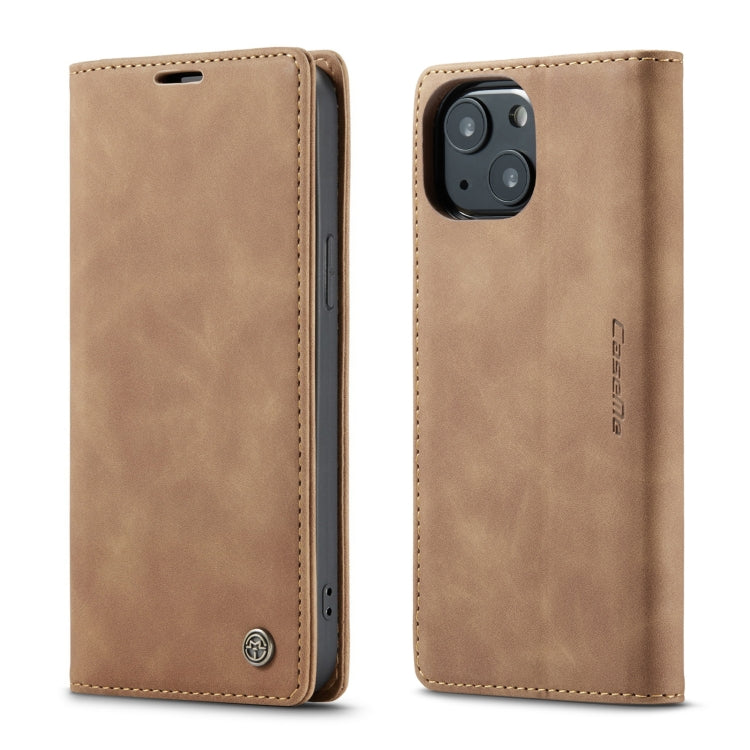 For iPhone 13 CaseMe-013 Multifunctional Retro Frosted Horizontal Flip Leather Case with Card Slot & Holder & Wallet(Brown) - iPhone 13 Cases by CaseMe | Online Shopping UK | buy2fix