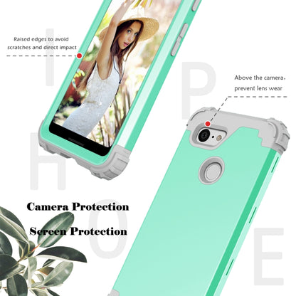 For Google Pixel 3 3 in 1 Shockproof PC + Silicone Protective Case(Mint Green + Grey) - Google Cases by buy2fix | Online Shopping UK | buy2fix