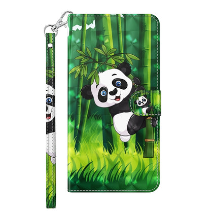 For iPhone 13 Pro 3D Painting Pattern Horizontal Flip TPU + PU Leather Case with Holder & Card Slots & Wallet (Panda Climbing Bamboo) - iPhone 13 Pro Cases by buy2fix | Online Shopping UK | buy2fix