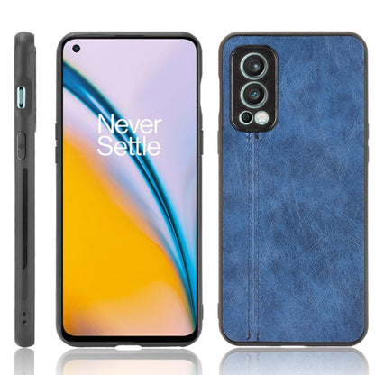 For OnePlus Nord 2 5G Shockproof Sewing Cow Pattern Skin PC + PU + TPU Case(Blue) - OnePlus Cases by buy2fix | Online Shopping UK | buy2fix