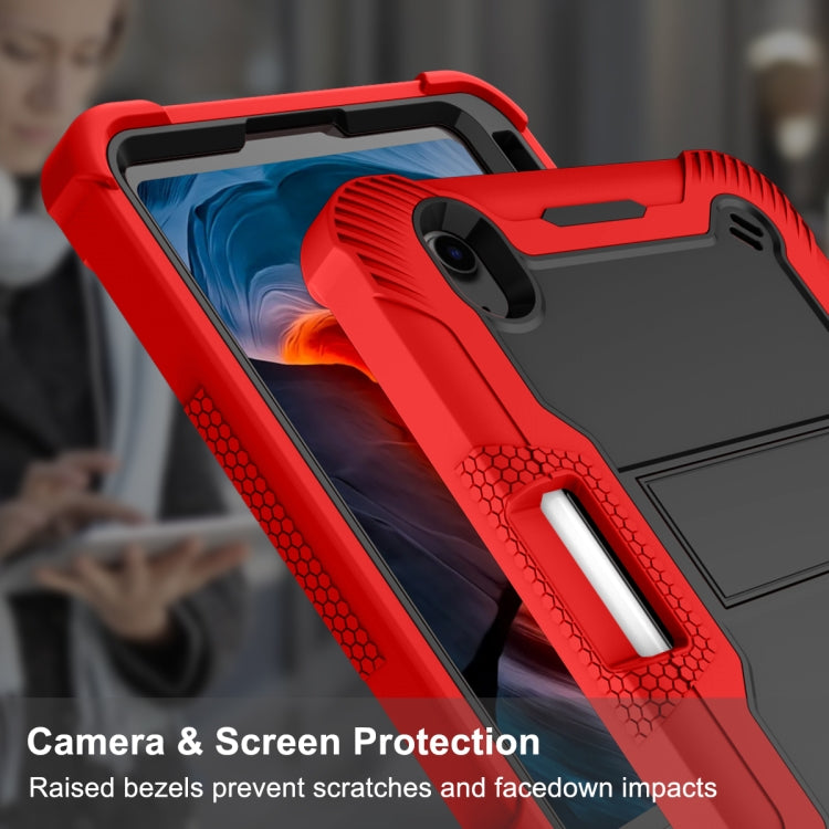 For iPad mini 6 Silicone + PC Shockproof Protective Tablet Case with Holder(Red + Black) - iPad mini 6 Cases by buy2fix | Online Shopping UK | buy2fix