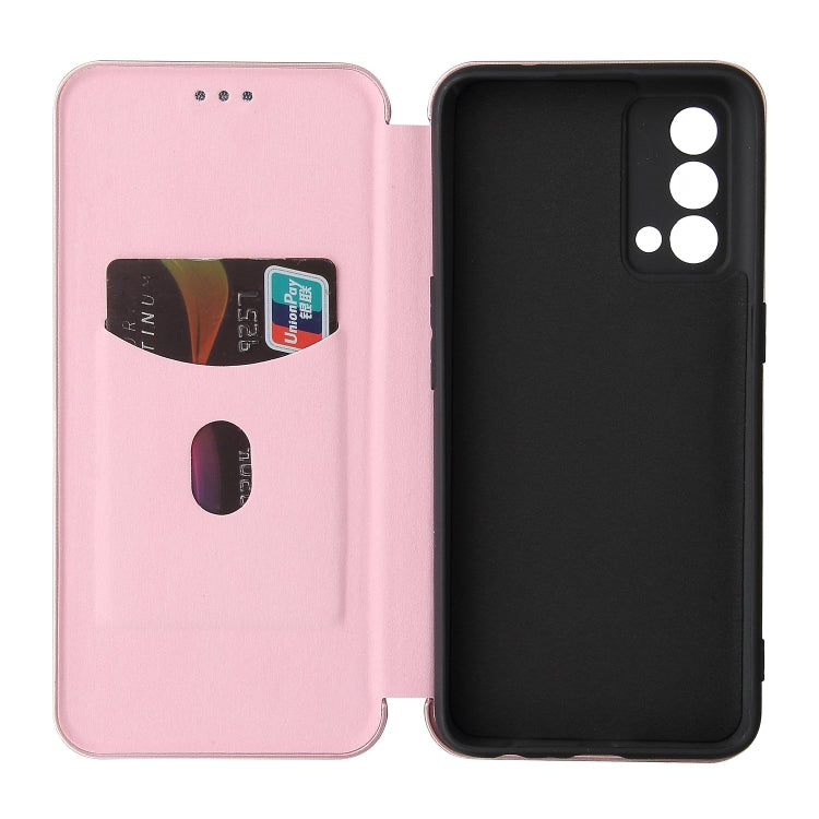 Carbon Fiber Texture Horizontal Flip TPU + PC + PU Leather Case with Card Slot For OPPO Realme GT Master(Pink) - Realme Cases by buy2fix | Online Shopping UK | buy2fix