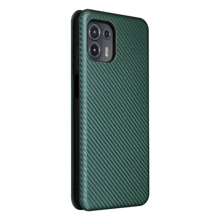 Carbon Fiber Texture Horizontal Flip TPU + PC + PU Leather Case with Card Slot For Motorola Edge 20 Lite(Green) - Motorola Cases by buy2fix | Online Shopping UK | buy2fix