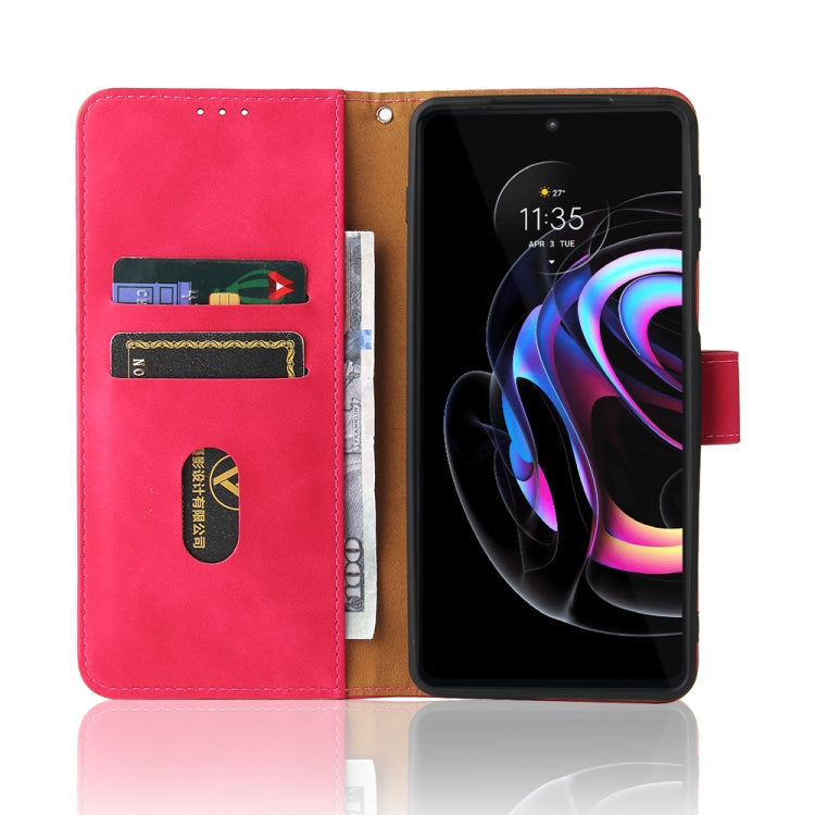 Solid Color Skin Feel Magnetic Buckle Horizontal Flip Calf Texture PU Leather Case with Holder & Card Slots & Wallet For Motorola Moto Edge 20 Pro(Rose Red) - Motorola Cases by buy2fix | Online Shopping UK | buy2fix