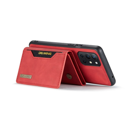 DG.MING M2 Series 3-Fold Multi Card Bag Back Cover Shockproof Case with Wallet & Holder Function For OnePlus 9R(Red) - OnePlus Cases by DG.MING | Online Shopping UK | buy2fix