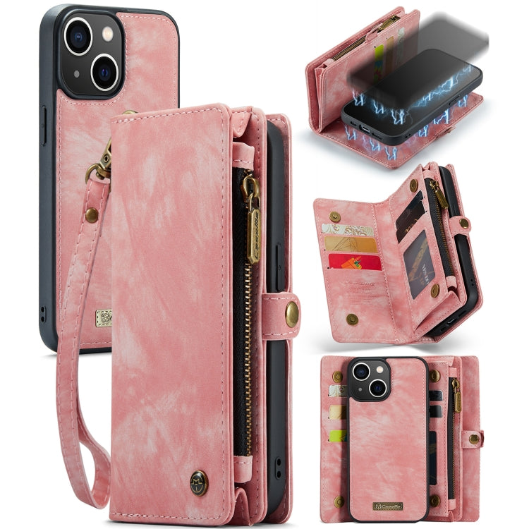 For iPhone 13 mini CaseMe-008 Detachable Multifunctional Horizontal Flip Leather Case(Pink) - iPhone 13 mini Cases by CaseMe | Online Shopping UK | buy2fix