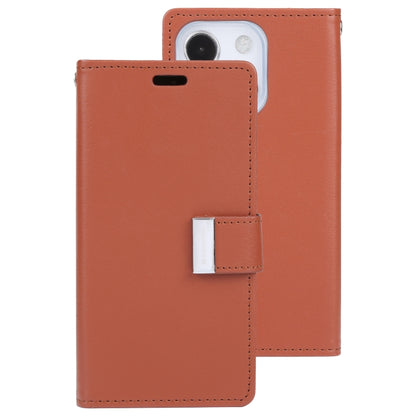 For iPhone 13 GOOSPERY RICH DIARY Crazy Horse Texture Horizontal Flip Leather Case with Holder & Card Slots & Wallet(Brown) - iPhone 13 Cases by GOOSPERY | Online Shopping UK | buy2fix