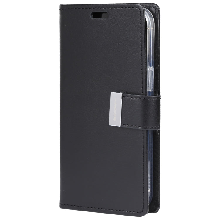 For iPhone 13 mini GOOSPERY RICH DIARY Crazy Horse Texture Horizontal Flip Leather Case with Holder & Card Slots & Wallet (Black) - iPhone 13 mini Cases by GOOSPERY | Online Shopping UK | buy2fix