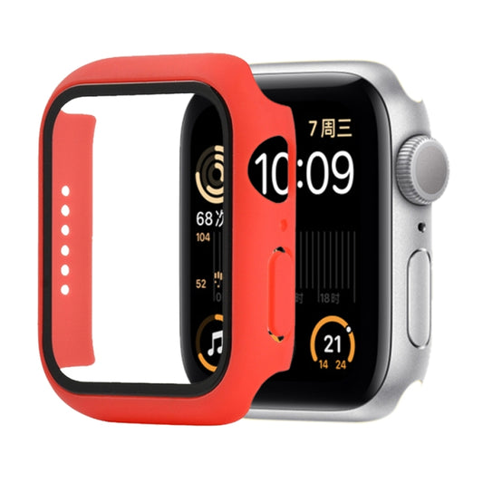 Shockproof PC+Tempered Glass Protective Case with Packed Carton For Apple Watch Series 6 & SE & 5 & 4 40mm(Red) - Watch Cases by buy2fix | Online Shopping UK | buy2fix