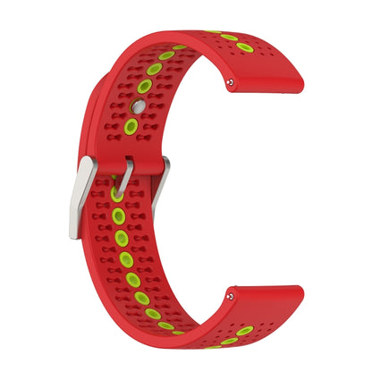 22mm Universal Colorful Hole Silicone Watch Band(Red Green) - Watch Bands by buy2fix | Online Shopping UK | buy2fix