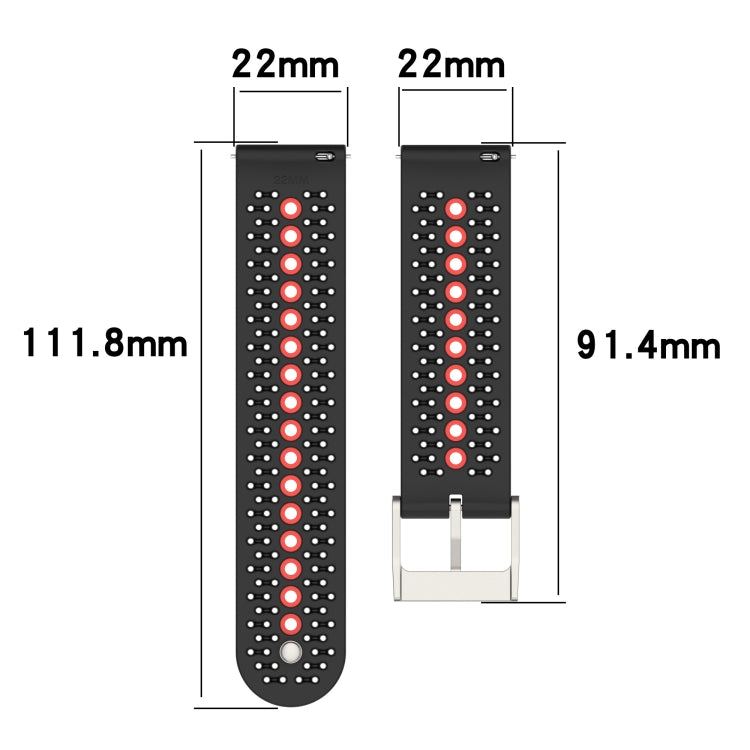 For Suunto 9 Peak Universal Colorful Hole Silicone Watch Band(Pink Mint Green) -  by buy2fix | Online Shopping UK | buy2fix