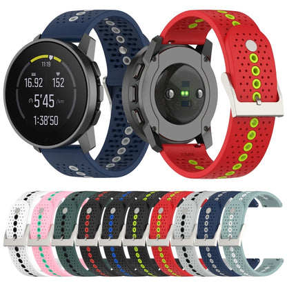 For Suunto 9 Peak Universal Colorful Hole Silicone Watch Band(Black Orange) -  by buy2fix | Online Shopping UK | buy2fix