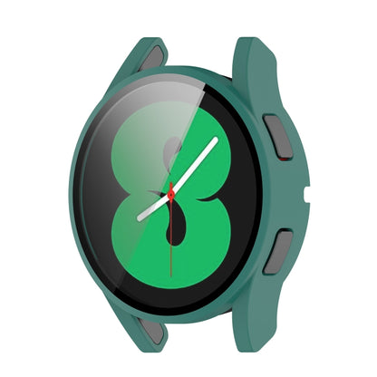 For Samsung Galaxy Watch4 40mm PC Protective Case with Tempered Glass Film(Green) - Watch Cases by buy2fix | Online Shopping UK | buy2fix