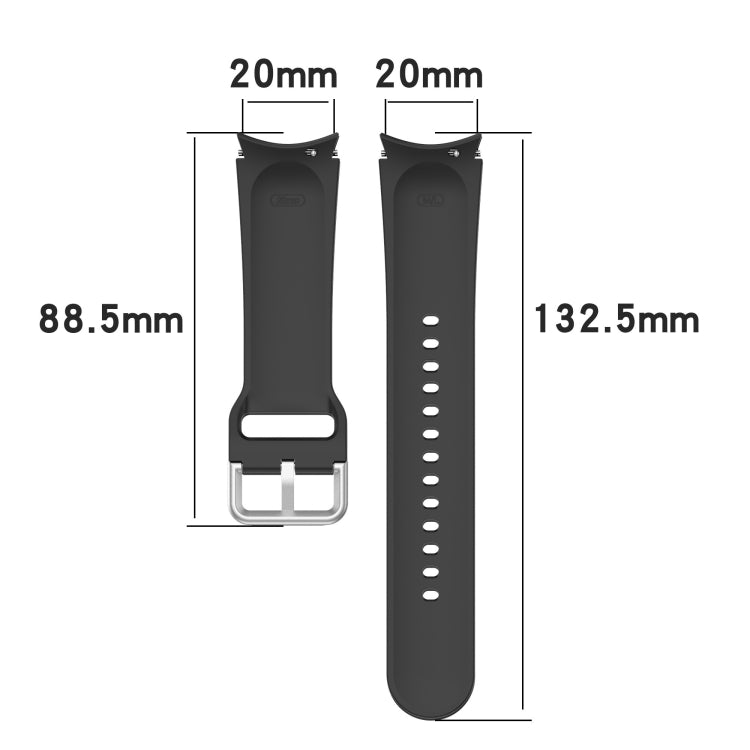 For Samung Galaxy Watch4 40mm / 44mm Silicone Silver Round Buckle Watch Band(Silver Grey) - Watch Bands by buy2fix | Online Shopping UK | buy2fix