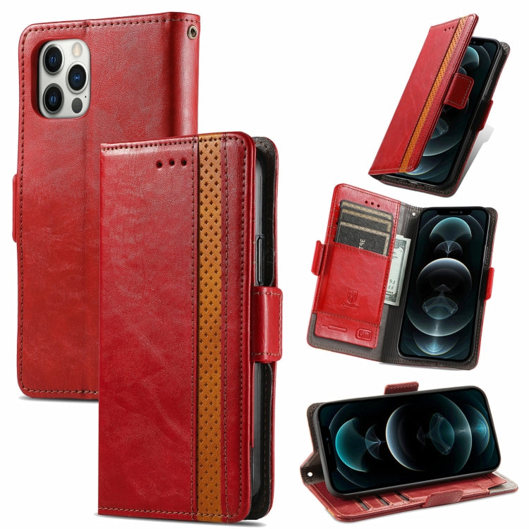 For iPhone 13 Pro CaseNeo Business Splicing Dual Magnetic Buckle Horizontal Flip PU Leather Case with Holder & Card Slots & Wallet (Red) - iPhone 13 Pro Cases by buy2fix | Online Shopping UK | buy2fix