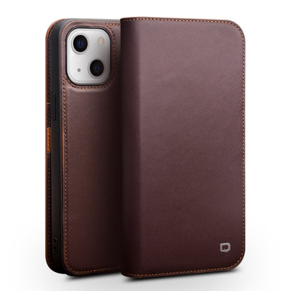 For iPhone 13 mini QIALINO Business Horizontal Flip Leather Case with Holder & Card Slots & Wallet (Brown) - iPhone 13 mini Cases by QIALINO | Online Shopping UK | buy2fix