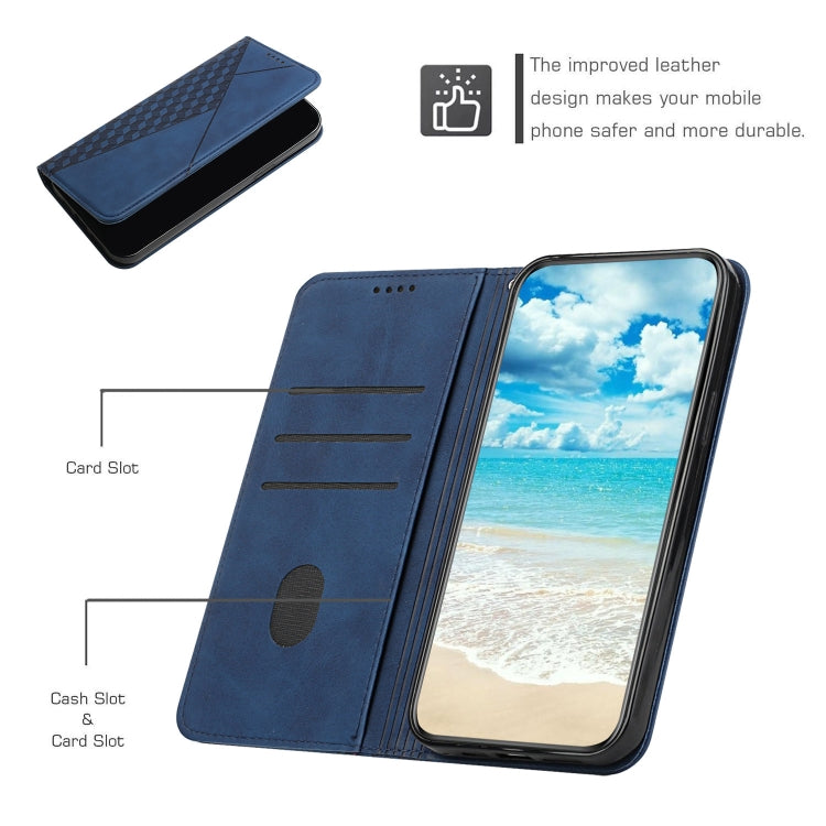 For iPhone 11 Pro Diamond Pattern Splicing Skin Feel Magnetic Horizontal Flip Leather Case with Card Slots & Holder & Wallet (Blue) - iPhone 11 Pro Cases by buy2fix | Online Shopping UK | buy2fix