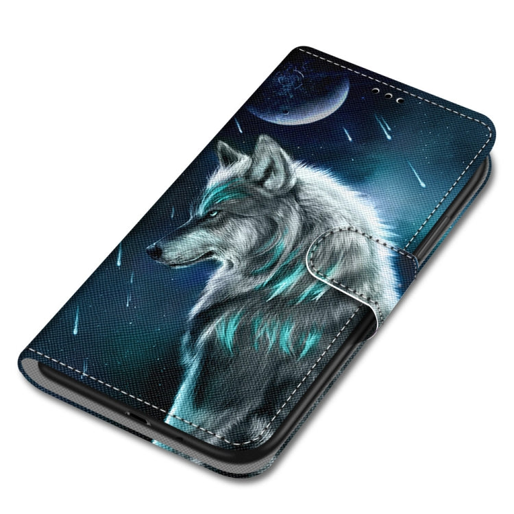 For Huawei P50 Coloured Drawing Cross Texture Horizontal Flip PU Leather Case with Holder & Card Slots & Wallet & Lanyard(Pensive Wolf) - Huawei Cases by buy2fix | Online Shopping UK | buy2fix