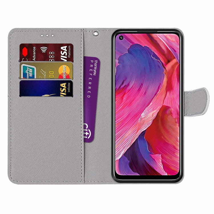 For OPPO A93 5G / A93s 5G / A54 5G / A74 5G Coloured Drawing Cross Texture Horizontal Flip PU Leather Case with Holder & Card Slots & Wallet & Lanyard(Pink Green Leaf) - OPPO Cases by buy2fix | Online Shopping UK | buy2fix