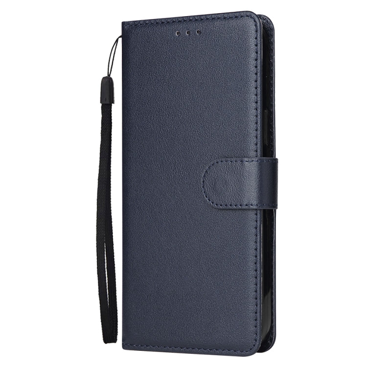 For iPhone 13 Multifunctional Horizontal Flip Leather Case, with Three Card Slot & Holder & Photo Frame & Lanyard(Navy) - iPhone 13 Cases by buy2fix | Online Shopping UK | buy2fix