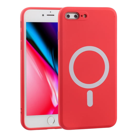 Silicone Full Coverage Shockproof Magsafe Case For iPhone 7 Plus / 8 Plus(Red) - More iPhone Cases by buy2fix | Online Shopping UK | buy2fix