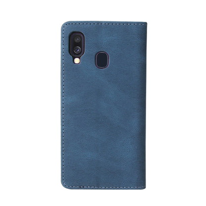 For Samsung Galaxy A40 Simple Suction Closure Horizontal Flip Leather Case with Holder & Card Slot & Wallet(Blue) - Galaxy Phone Cases by buy2fix | Online Shopping UK | buy2fix