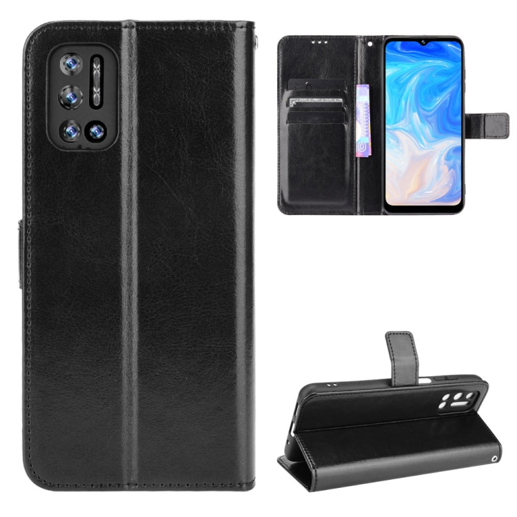 For Doogee N40 Pro Crazy Horse Texture Horizontal Flip Leather Case with Holder & Card Slots & Lanyard(Black) - More Brand by buy2fix | Online Shopping UK | buy2fix