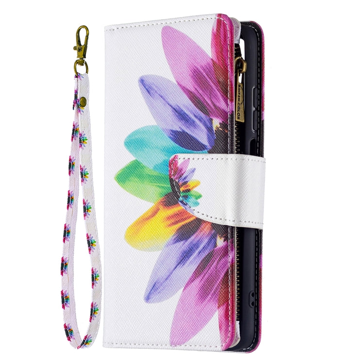 For Xiaomi Redmi 10 Colored Drawing Pattern Zipper Horizontal Flip Leather Case with Holder & Card Slots & Wallet(Sun Flower) - Xiaomi Cases by buy2fix | Online Shopping UK | buy2fix