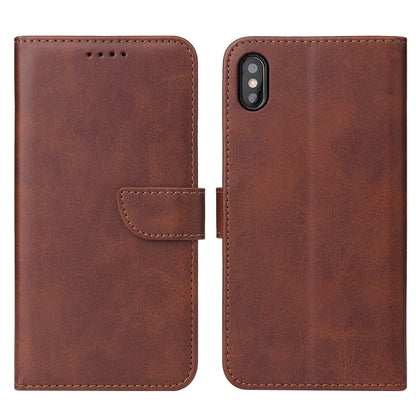 For iPhone X / XS Calf Texture Buckle Horizontal Flip Leather Case with Holder & Card Slots & Wallet(Brown) - More iPhone Cases by buy2fix | Online Shopping UK | buy2fix