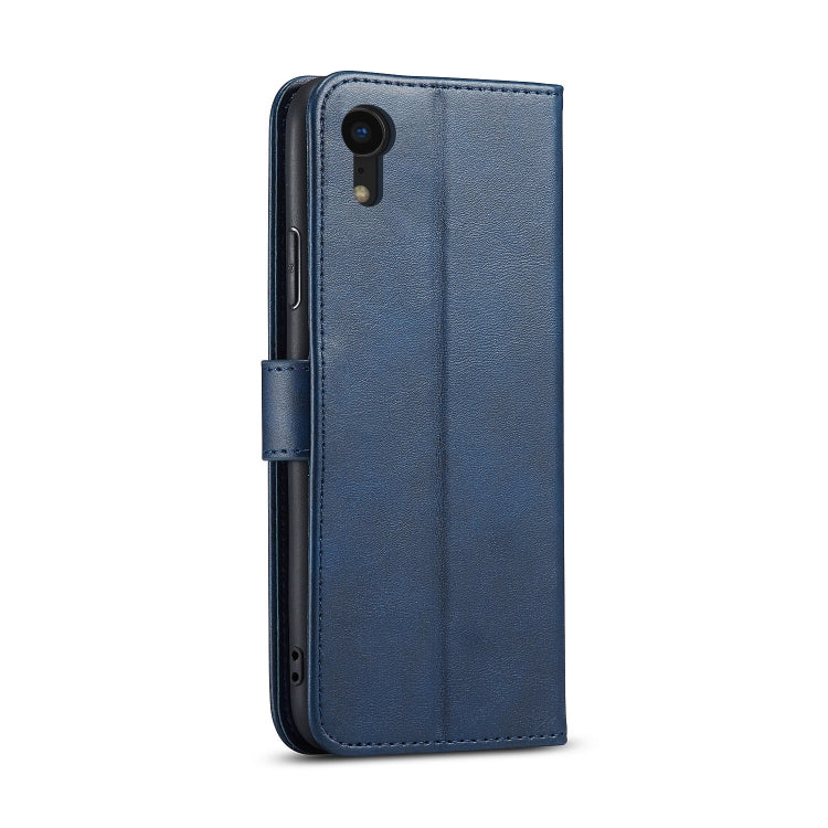 For iPhone XR Calf Texture Buckle Horizontal Flip Leather Case with Holder & Card Slots & Wallet(Blue) - More iPhone Cases by buy2fix | Online Shopping UK | buy2fix