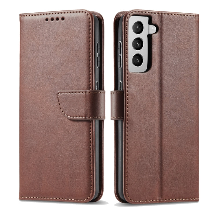 For Samsung Galaxy S21 5G Calf Texture Buckle Horizontal Flip Leather Case with Holder & Card Slots & Wallet(Brown) - Galaxy S21 5G Cases by buy2fix | Online Shopping UK | buy2fix