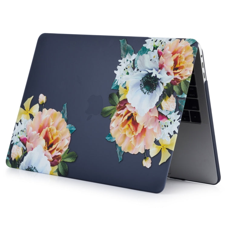 For Macbook Pro 16 inch Laptop Water Stick Style Protective Case(Black Flower) - MacBook Pro Cases by buy2fix | Online Shopping UK | buy2fix