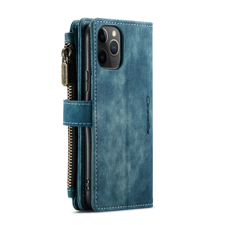 For iPhone 11 Pro CaseMe-C30 PU + TPU Multifunctional Horizontal Flip Leather Case with Holder & Card Slot & Wallet & Zipper Pocket (Blue) - iPhone 11 Pro Cases by CaseMe | Online Shopping UK | buy2fix