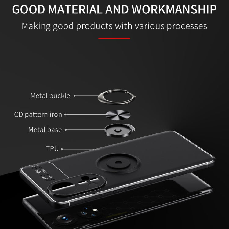 For Huawei Nova 9 Metal Ring Holder 360 Degree Rotating TPU Case(Black) - Huawei Cases by buy2fix | Online Shopping UK | buy2fix