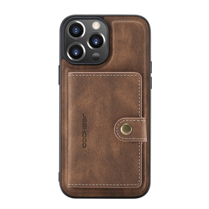 For iPhone 13 mini JEEHOOD Retro Magnetic Detachable Protective Case with Wallet & Card Slot & Holder (Brown) - iPhone 13 mini Cases by JEEHOOD | Online Shopping UK | buy2fix