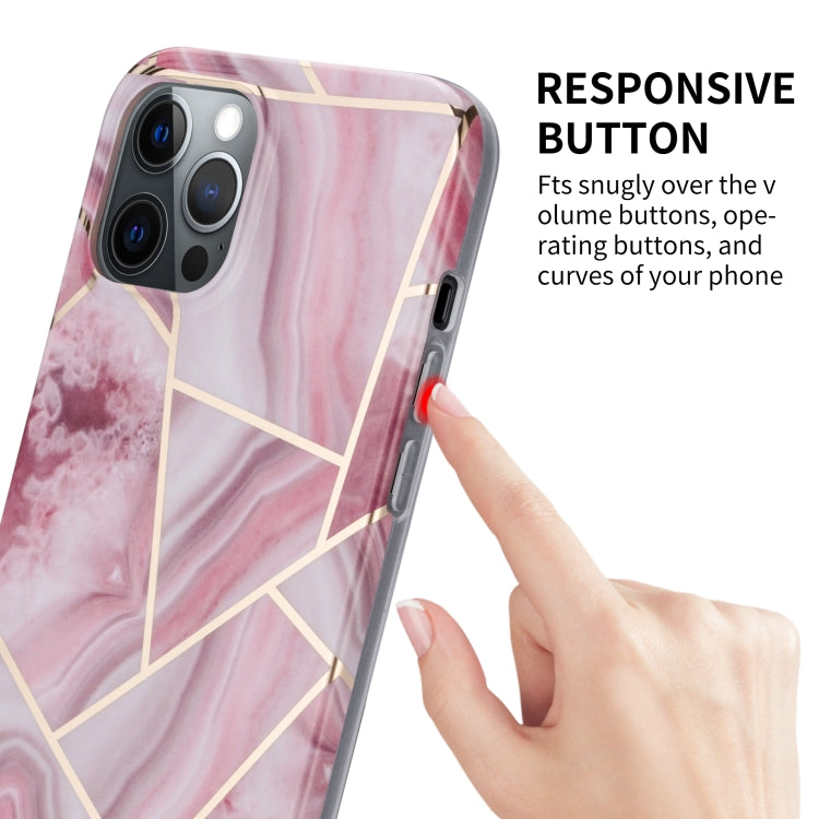 For iPhone 13 Pro Max Splicing Marble Pattern TPU Protective Case (Light Pink Grey) - iPhone 13 Pro Max Cases by buy2fix | Online Shopping UK | buy2fix