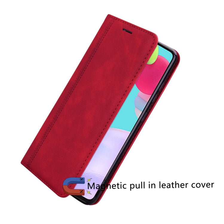 For Xiaomi Redmi 10 Frosted Business Magnetic Horizontal Flip PU Leather Case with Holder & Card Slot & Lanyard(Red) - Xiaomi Cases by buy2fix | Online Shopping UK | buy2fix