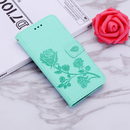 For iPhone 13 Pro Rose Embossed Horizontal Flip PU Leather Case with Holder & Card Slots & Wallet (Green) - iPhone 13 Pro Cases by buy2fix | Online Shopping UK | buy2fix