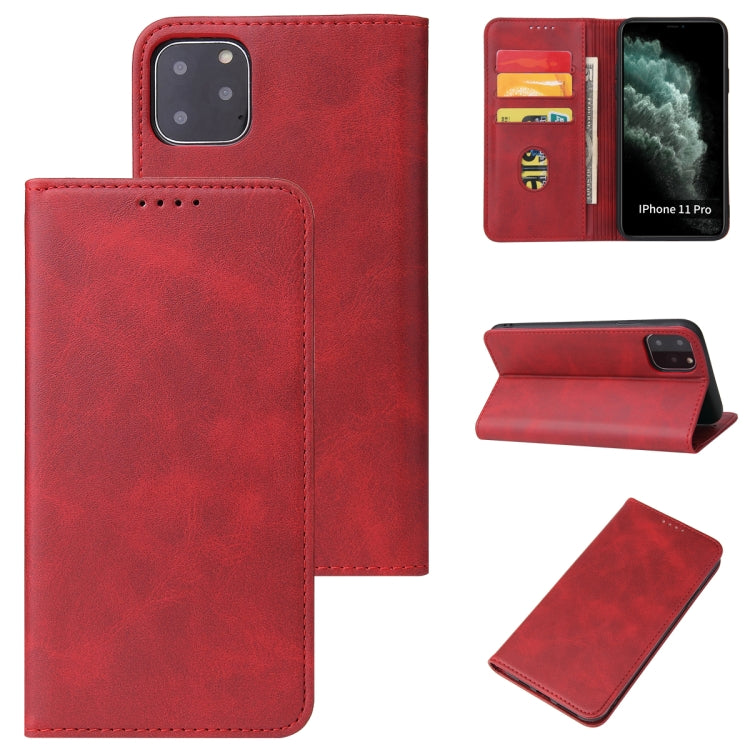 For iPhone 11 Pro Calf Texture Magnetic Horizontal Flip Leather Case with Holder & Card Slots & Wallet (Red) - iPhone 11 Pro Cases by buy2fix | Online Shopping UK | buy2fix