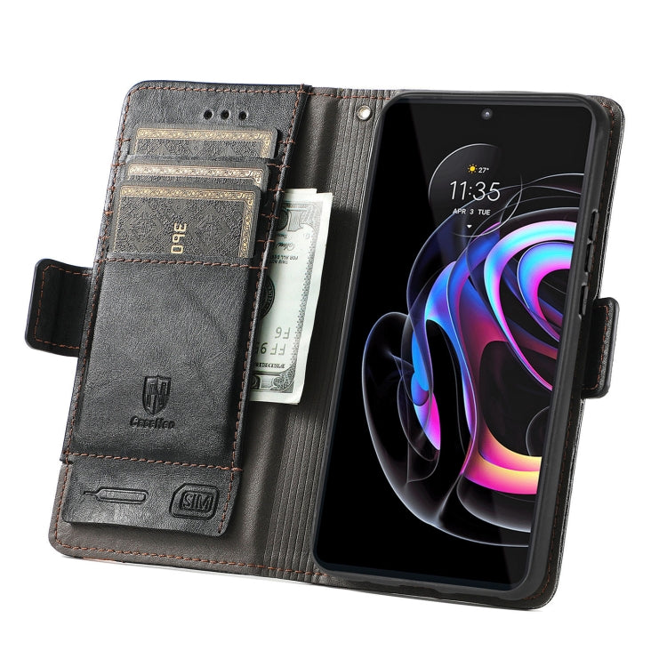 For Motorola Edge 20 Pro CaseNeo Business Splicing Dual Magnetic Buckle Horizontal Flip PU Leather Case with Holder & Card Slots & Wallet(Black) - Motorola Cases by buy2fix | Online Shopping UK | buy2fix