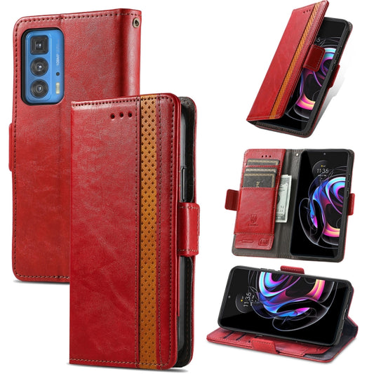 For Motorola Edge 20 Pro CaseNeo Business Splicing Dual Magnetic Buckle Horizontal Flip PU Leather Case with Holder & Card Slots & Wallet(Red) - Motorola Cases by buy2fix | Online Shopping UK | buy2fix