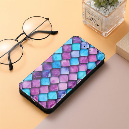 For OPPO Realme GT Master Colorful Magnetic Horizontal Flip PU Leather Case with Holder & Card Slot & Wallet(Purple Scales) - Realme Cases by buy2fix | Online Shopping UK | buy2fix